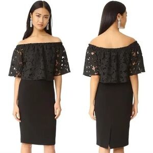 Shoshanna Astor Dress - embroidered off the shoulder